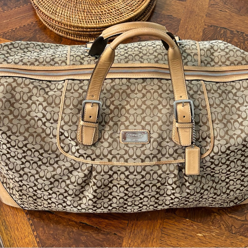 Coach leather/canvas duffel oversized bag XXL